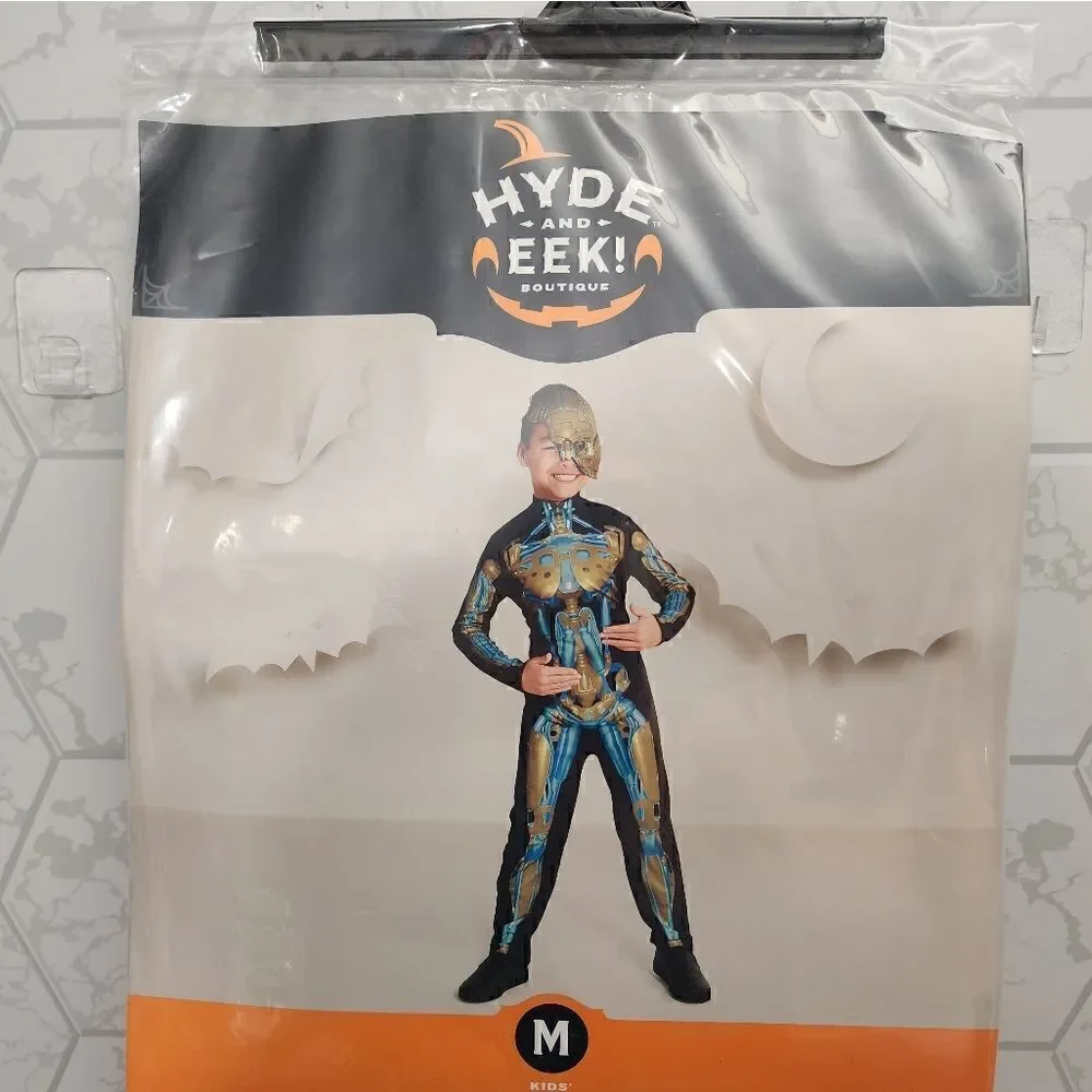 Kids Boys Girls Hyde & Eek ROBOT SKELETON Halloween Costume Size M 8 NWT